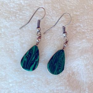 Malachite Earrings. Great like new condition
